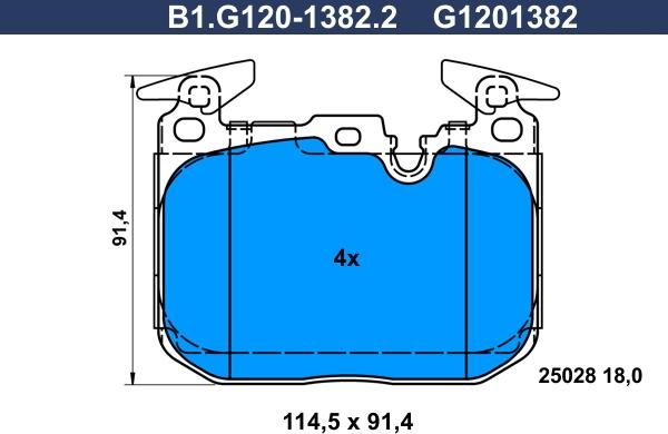 Galfer B1.G120-1382.2 - Bremžu uzliku kompl., Disku bremzes autodraugiem.lv