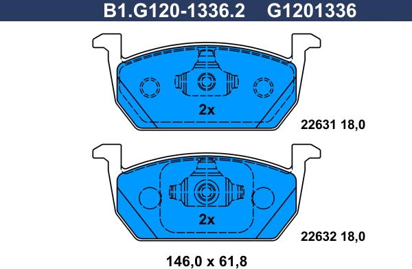 Galfer B1.G120-1336.2 - Bremžu uzliku kompl., Disku bremzes autodraugiem.lv