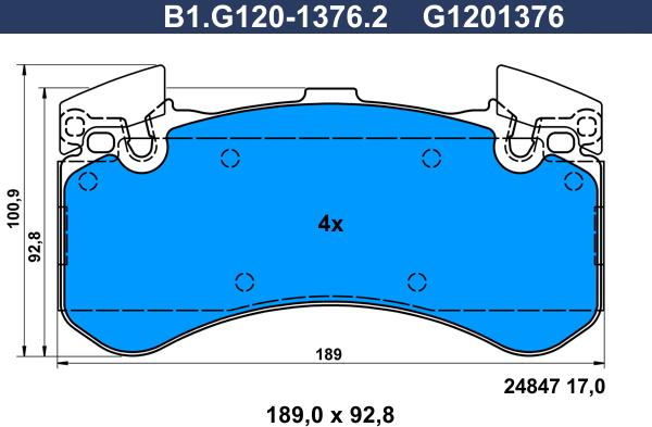 Galfer B1.G120-1376.2 - Bremžu uzliku kompl., Disku bremzes autodraugiem.lv