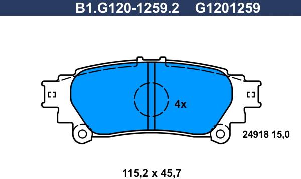 Galfer B1.G120-1259.2 - Bremžu uzliku kompl., Disku bremzes autodraugiem.lv