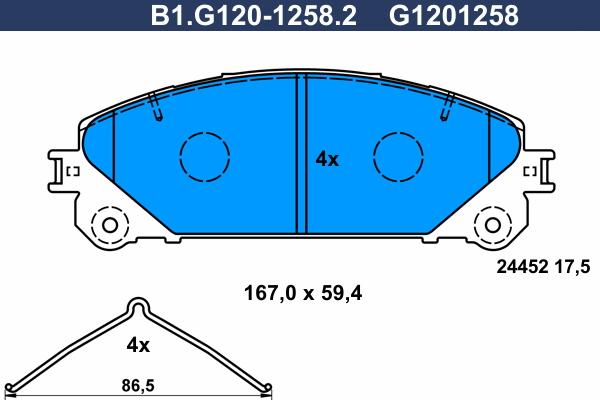 Galfer B1.G120-1258.2 - Bremžu uzliku kompl., Disku bremzes autodraugiem.lv