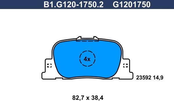 Galfer B1.G120-1750.2 - Bremžu uzliku kompl., Disku bremzes autodraugiem.lv