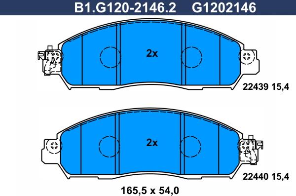 Galfer B1.G120-2146.2 - Bremžu uzliku kompl., Disku bremzes autodraugiem.lv