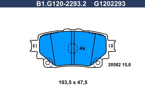 Galfer B1.G120-2293.2 - Bremžu uzliku kompl., Disku bremzes autodraugiem.lv