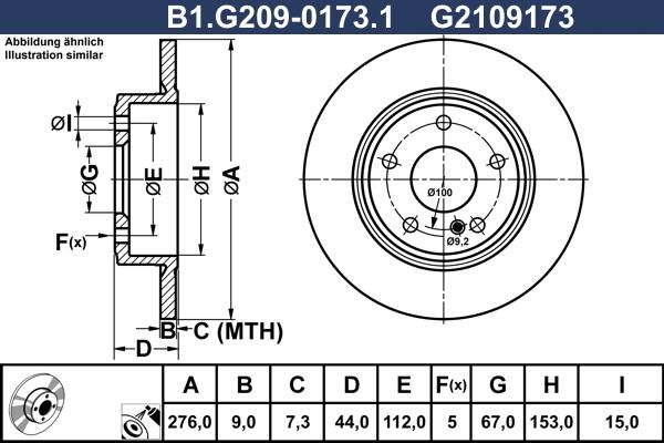 Galfer B1.G209-0173.1 - Bremžu diski autodraugiem.lv
