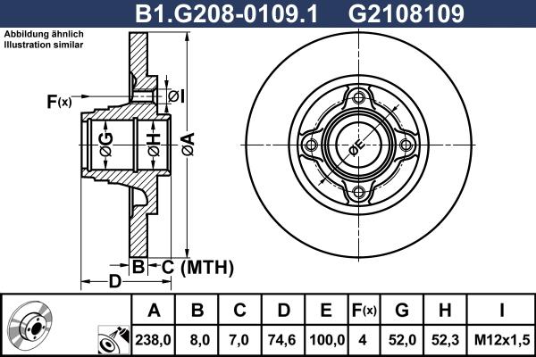Galfer B1.G208-0109.1 - Bremžu diski autodraugiem.lv