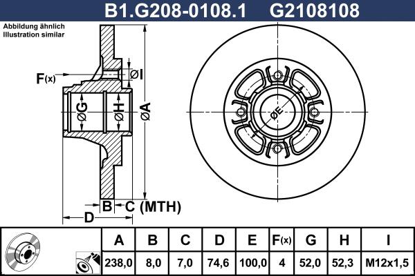 Galfer B1.G208-0108.1 - Bremžu diski autodraugiem.lv