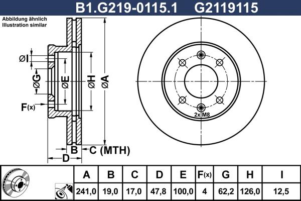 Galfer B1.G219-0115.1 - Bremžu diski autodraugiem.lv