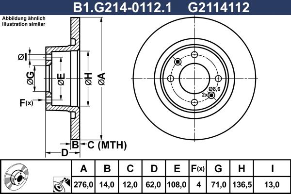 Galfer B1.G214-0112.1 - Bremžu diski autodraugiem.lv