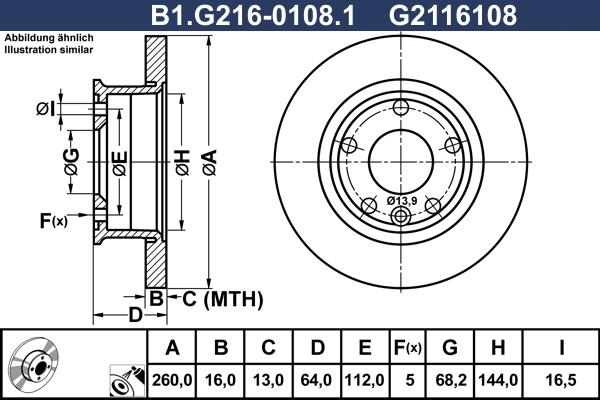 Galfer B1.G216-0108.1 - Bremžu diski autodraugiem.lv