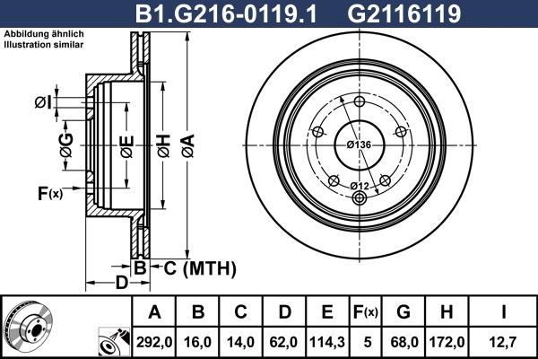 Galfer B1.G216-0119.1 - Bremžu diski autodraugiem.lv