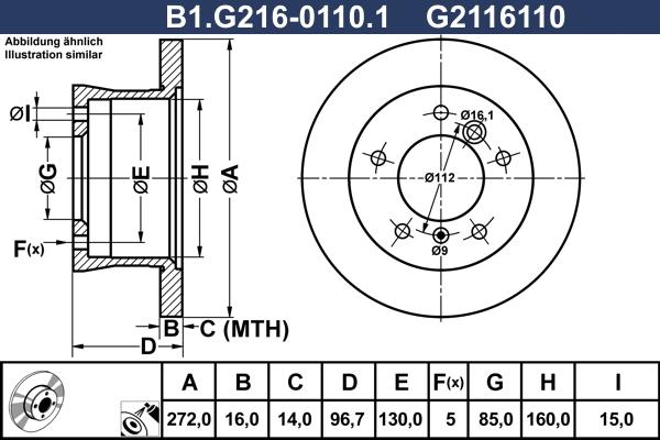 Galfer B1.G216-0110.1 - Bremžu diski autodraugiem.lv