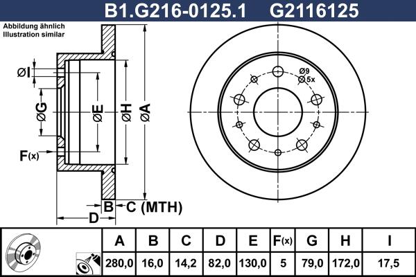 Galfer B1.G216-0125.1 - Bremžu diski autodraugiem.lv