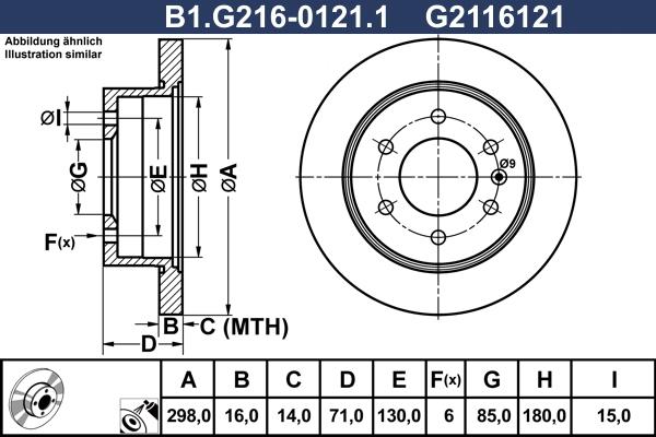 Galfer B1.G216-0121.1 - Bremžu diski autodraugiem.lv