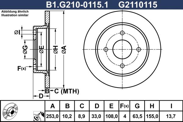 Galfer B1.G210-0115.1 - Bremžu diski autodraugiem.lv