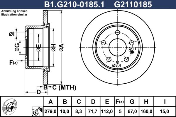 Galfer B1.G210-0185.1 - Bremžu diski autodraugiem.lv