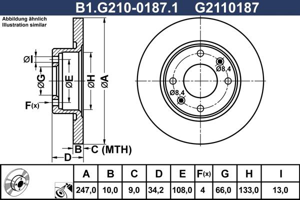 Galfer B1.G210-0187.1 - Bremžu diski autodraugiem.lv