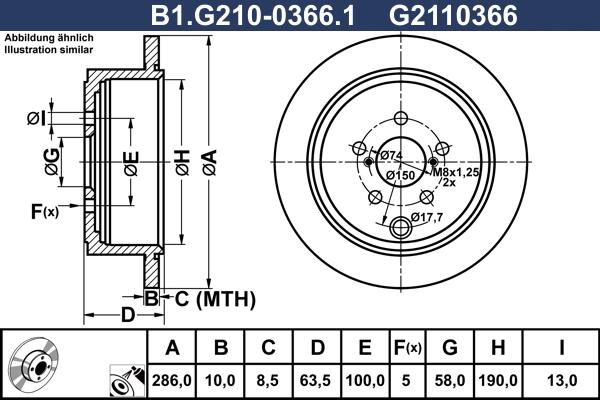 Galfer B1.G210-0366.1 - Bremžu diski autodraugiem.lv