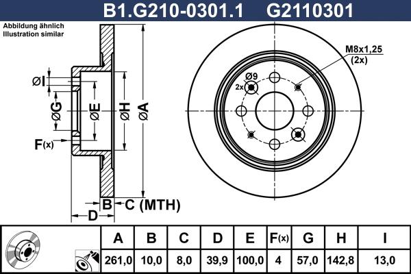 Galfer B1.G210-0301.1 - Bremžu diski autodraugiem.lv