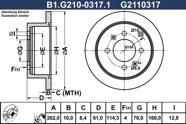 Galfer B1.G210-0317.1 - Bremžu diski autodraugiem.lv