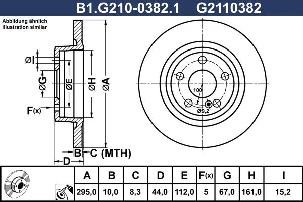 Galfer B1.G210-0382.1 - Bremžu diski autodraugiem.lv