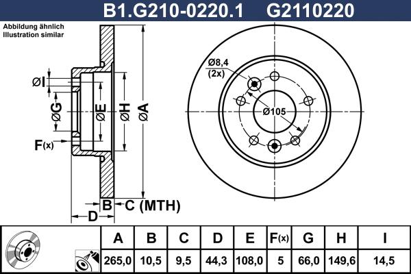 Galfer B1.G210-0220.1 - Bremžu diski autodraugiem.lv