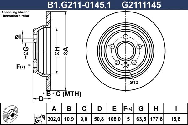 Galfer B1.G211-0145.1 - Bremžu diski autodraugiem.lv