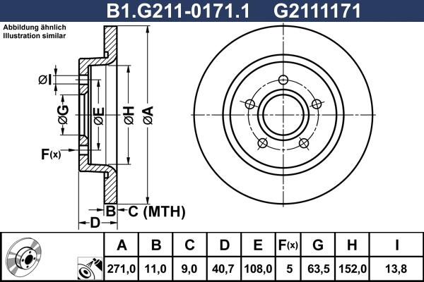 Galfer B1.G211-0171.1 - Bremžu diski autodraugiem.lv