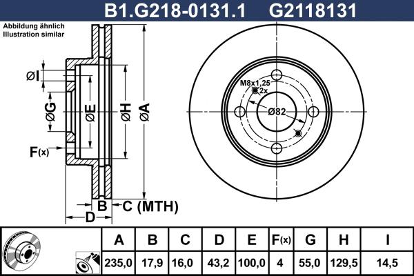 Galfer B1.G218-0131.1 - Bremžu diski autodraugiem.lv