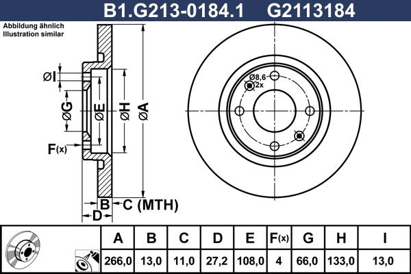 Galfer B1.G213-0184.1 - Bremžu diski autodraugiem.lv