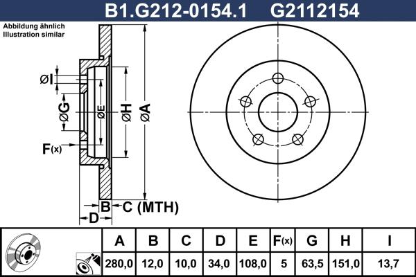 Galfer B1.G212-0154.1 - Bremžu diski autodraugiem.lv