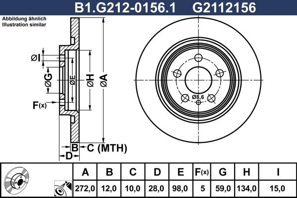 Galfer B1.G212-0156.1 - Bremžu diski autodraugiem.lv