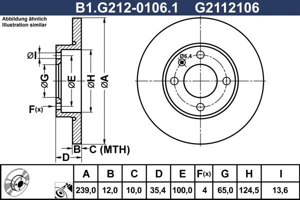 Galfer B1.G212-0106.1 - Bremžu diski autodraugiem.lv