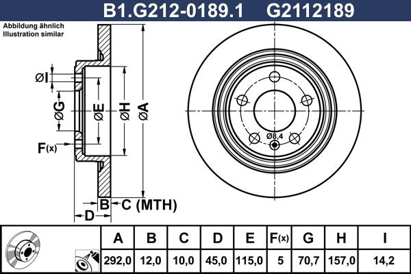 Galfer B1.G212-0189.1 - Bremžu diski autodraugiem.lv