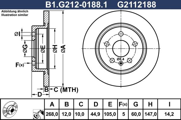 Galfer B1.G212-0188.1 - Bremžu diski autodraugiem.lv