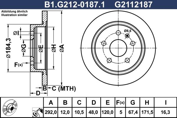 Galfer B1.G212-0187.1 - Bremžu diski autodraugiem.lv