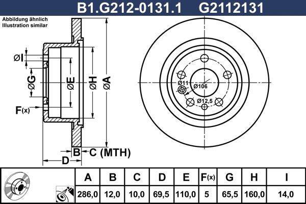 Galfer B1.G212-0131.1 - Bremžu diski autodraugiem.lv