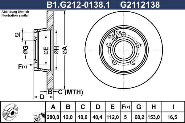 Galfer B1.G212-0138.1 - Bremžu diski autodraugiem.lv