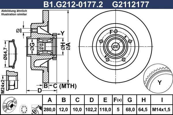 Galfer B1.G212-0177.2 - Bremžu diski autodraugiem.lv