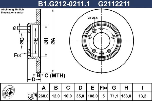 Galfer B1.G212-0211.1 - Bremžu diski autodraugiem.lv