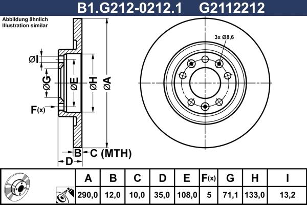 Galfer B1.G212-0212.1 - Bremžu diski autodraugiem.lv