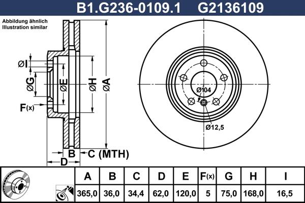 Galfer B1.G236-0109.1 - Bremžu diski autodraugiem.lv