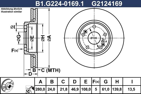 Galfer B1.G224-0169.1 - Bremžu diski autodraugiem.lv