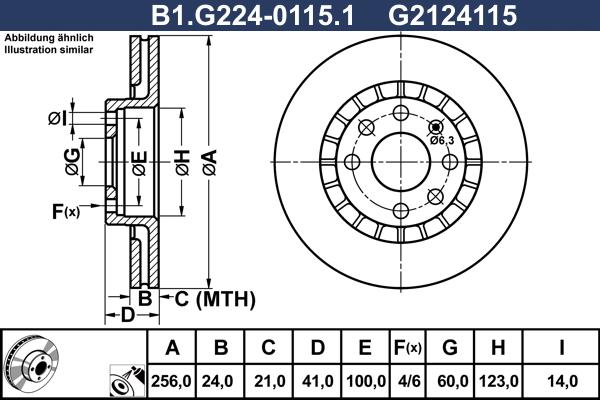 Galfer B1.G224-0115.1 - Bremžu diski autodraugiem.lv