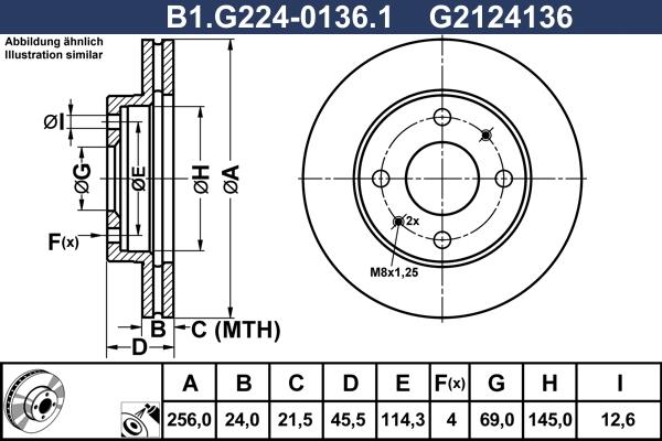 Galfer B1.G224-0136.1 - Bremžu diski autodraugiem.lv