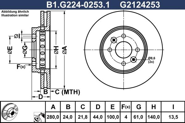 Galfer B1.G224-0253.1 - Bremžu diski autodraugiem.lv