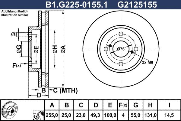 Galfer B1.G225-0155.1 - Bremžu diski autodraugiem.lv
