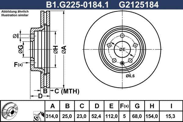 Galfer B1.G225-0184.1 - Bremžu diski autodraugiem.lv