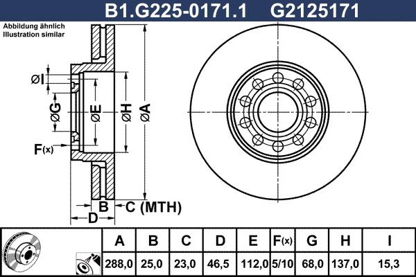 Galfer B1.G225-0171.1 - Bremžu diski autodraugiem.lv