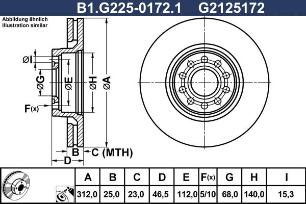 Galfer B1.G225-0172.1 - Bremžu diski autodraugiem.lv